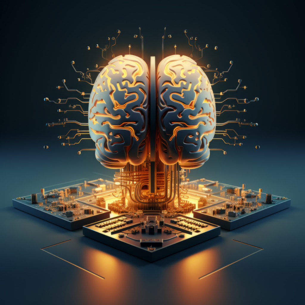 Image of Brain emerging from the combination of AI and blockchain